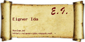 Eigner Ida névjegykártya